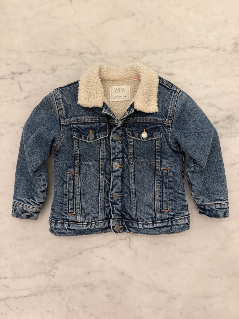Zara Toddler Boy Denim & Sherpa Jacket - Zara Baby Boy Jean Jacket